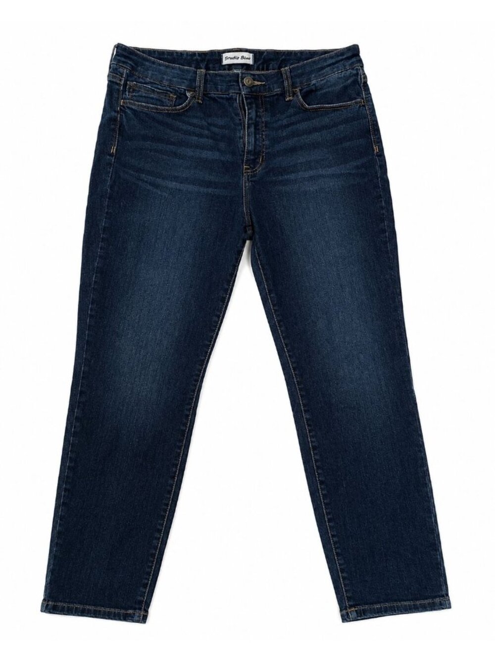 Studio Blue Women's Dark Wash Slim Straight Jeans Size 32 Stretch Denim